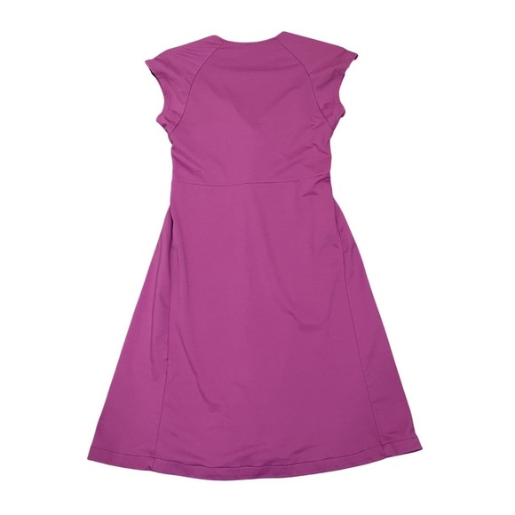 Patagonia Magenta Twist Front Stretch Fit Flare Dress Small Casual Work Vacation - Picture 5 of 7